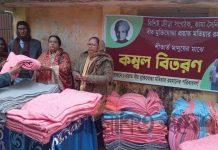 শীতার্তদের পাশে দাঁড়াল শহীদ ভাষা সৈনিকের পরিবার