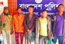 টুঙ্গিপাড়ায় সাজাপ্রাপ্ত এবং ওয়ারেন্টভুক্ত ৫ আসামি আটক