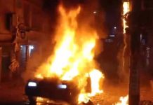 ময়মনসিংহ নগরীতে প্রাইভেটকারে আগুন