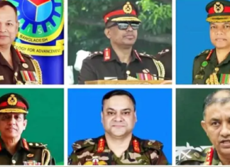সেনাবাহিনীর আরও ৬ উচ্চ পদে রদবদল