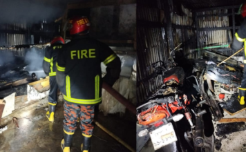 বরিশালে চামড়ার গোডাউনে অগ্নিকান্ড